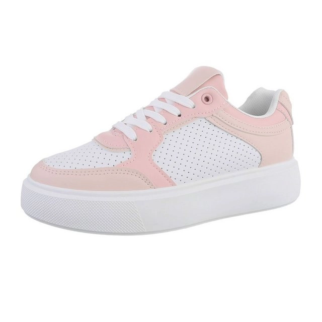 Ital-Design »Damen Low-Top Freizeit« Sneaker Flach Sneakers Low in Weiß