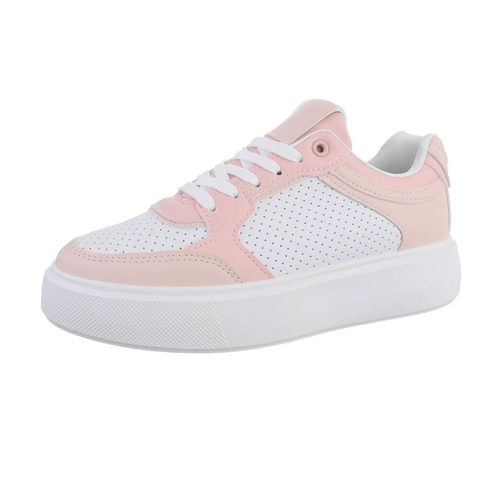 Ital-Design »Damen Low-Top Freizeit« Sneaker Flach Sneakers Low in Weiß