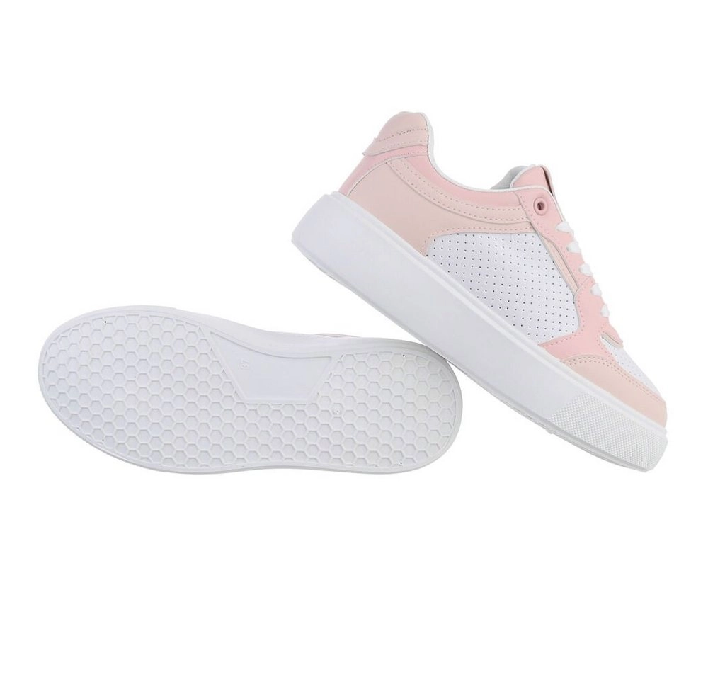 Ital-Design »Damen Low-Top Freizeit« Sneaker Flach Sneakers Low in Weiß