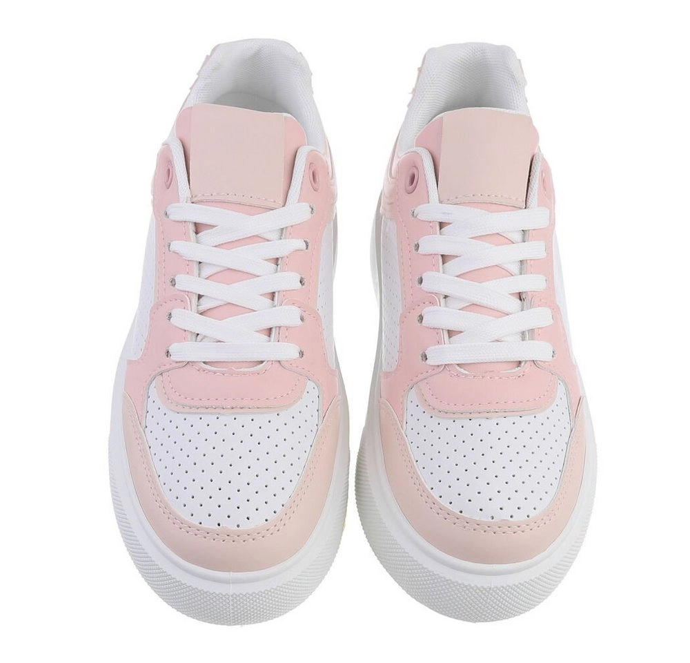 Ital-Design »Damen Low-Top Freizeit« Sneaker Flach Sneakers Low in Weiß