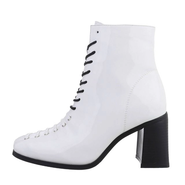 Ital-Design »Damen Party & Clubwear« Stiefelette Blockabsatz High-Heel Stiefeletten in Weiß
