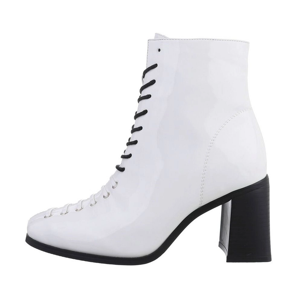 Ital-Design »Damen Party & Clubwear« Stiefelette Blockabsatz High-Heel Stiefeletten in Weiß
