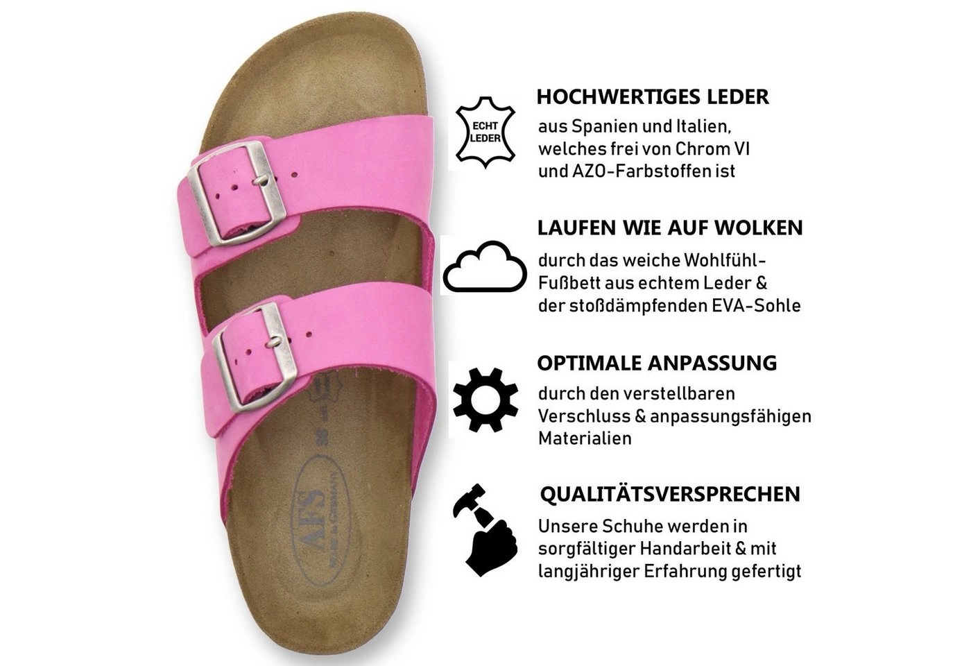 AFS-Schuhe »2100« Pantolette für Damen aus Leder mit Fussbett, Made in Germany