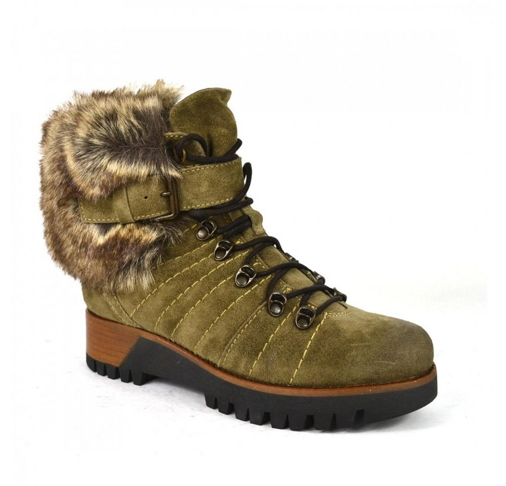 Manas »Boots Fake Fur« Stiefel Khaki