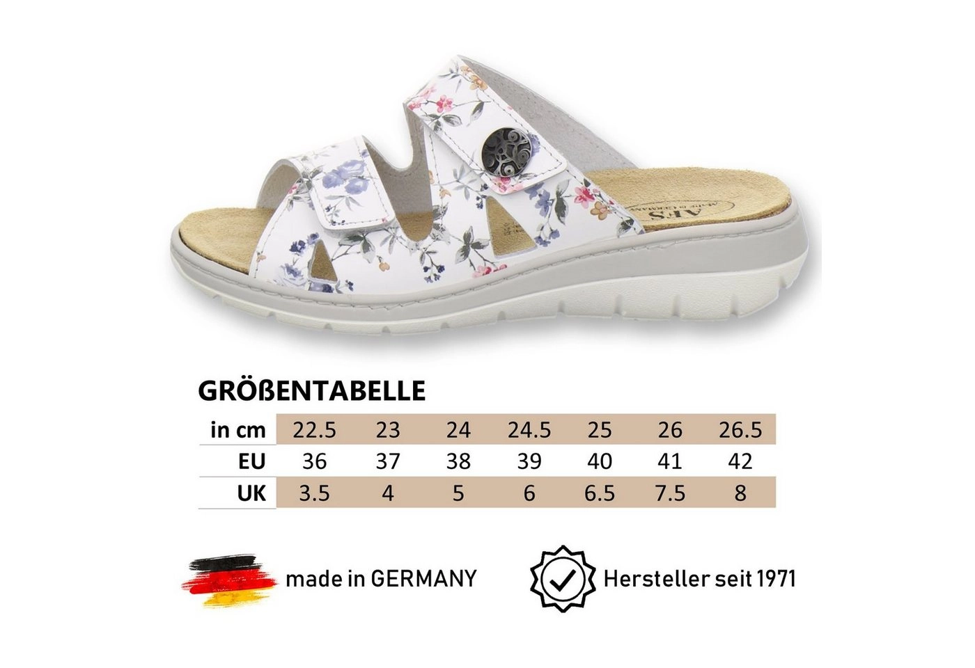 AFS-Schuhe »2808« Pantolette für Damen aus Leder mit Wechselfußbett, Made in Germany