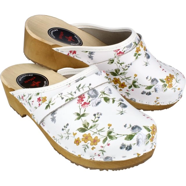 Cloque »Clog weiß mit Blumenmotiv« Clog Outdoor & Garten