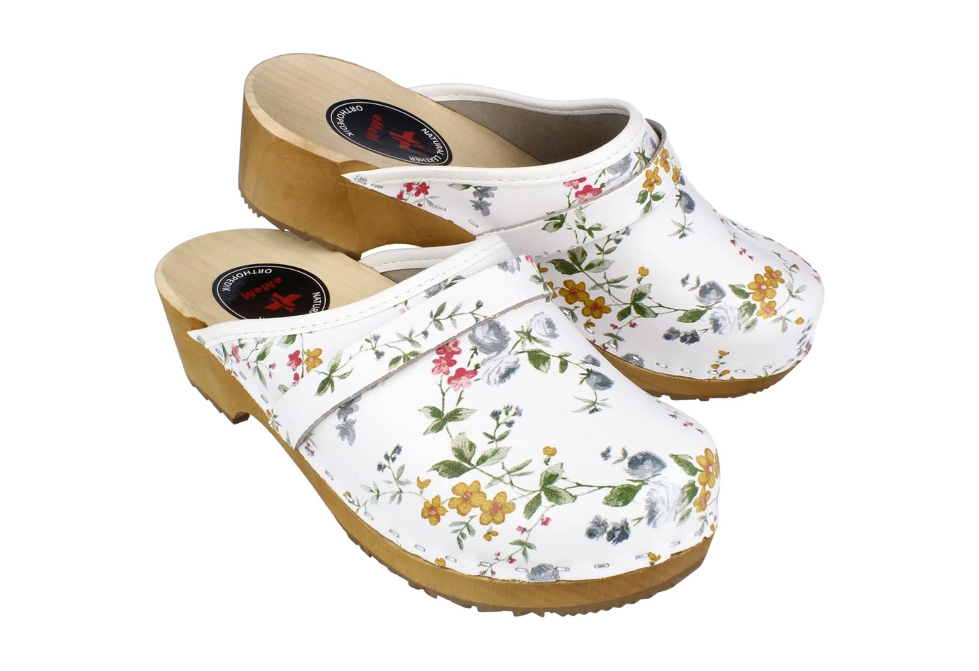 Cloque »Clog weiß mit Blumenmotiv« Clog Outdoor & Garten