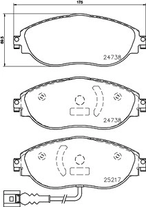 BREMBO Bremsbelagsatz VW,AUDI,SKODA P 85 144X 3Q0698151B,5Q0698151K,8V0698151C JZW698151AT,3Q0698151B,5Q0698151K,8V0698151C,JZW698151AT,3Q0698151B