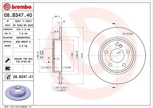 BREMBO Bremsscheibe MERCEDES-BENZ 08.B347.41 2464230012,A2464230012 Bremsscheiben,Scheibenbremsen