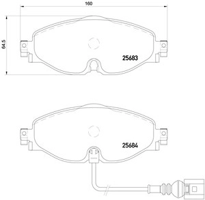 BREMBO Bremsbelagsatz VW,AUDI,SKODA P 85 126X 5Q0698151,5Q0698151A,5Q0698151AA 5Q0698151B,5Q0698151F,5Q0698151N,8V0698151,8V0698151A,8V0698151B