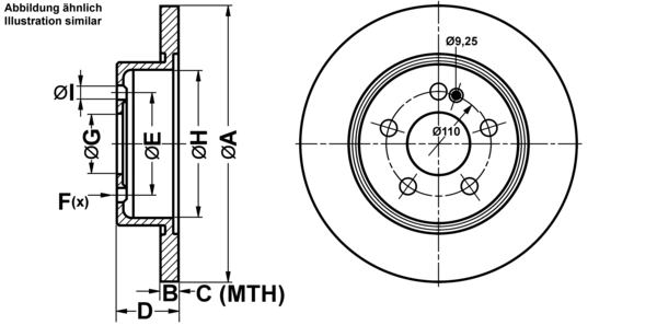 ATE Bremsscheibe MERCEDES-BENZ 24.0112-0300.1 0004230512,A0004230512 Bremsscheiben,Scheibenbremsen