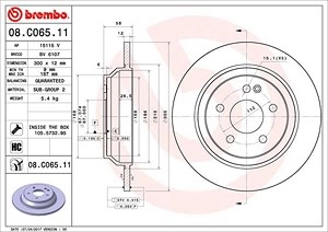 BREMBO Bremsscheibe MERCEDES-BENZ 08.C065.11 4474230012,4474230412,A4474230012 Bremsscheiben,Scheibenbremsen A4474230412