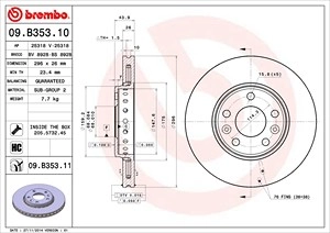 BREMBO Bremsscheibe RENAULT 09.B353.11 402060002R,402064408R,402066813R Bremsscheiben,Scheibenbremsen 402066949R,402067023R,8660001233