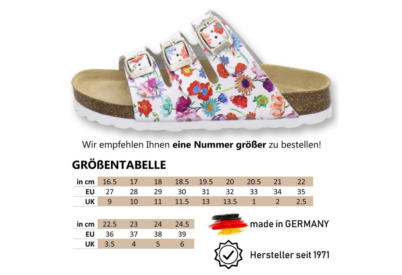 AFS-Schuhe »1133« Pantolette für Mädchen aus Leder mit Fußbett, Made in Germany