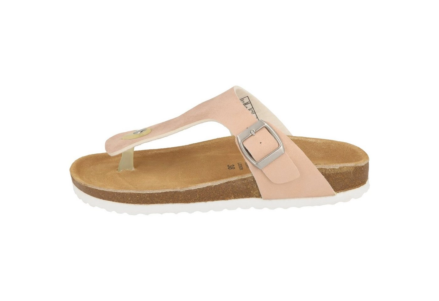 SUPERSOFT »274-613 Damen Schuhe Zehentrenner Pantoletten Lederfußbett Rosegold« Zehentrenner