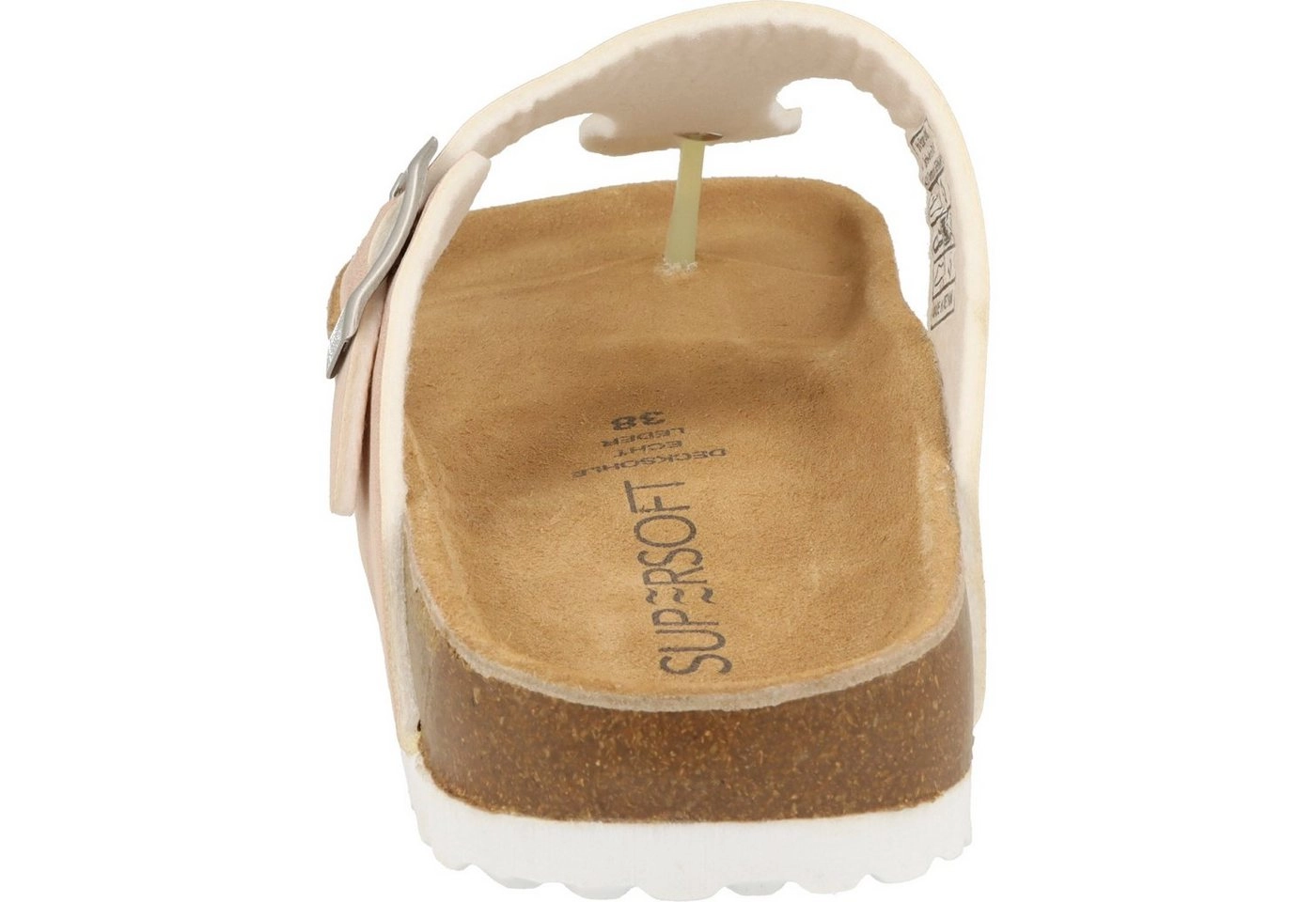 SUPERSOFT »274-613 Damen Schuhe Zehentrenner Pantoletten Lederfußbett Rosegold« Zehentrenner