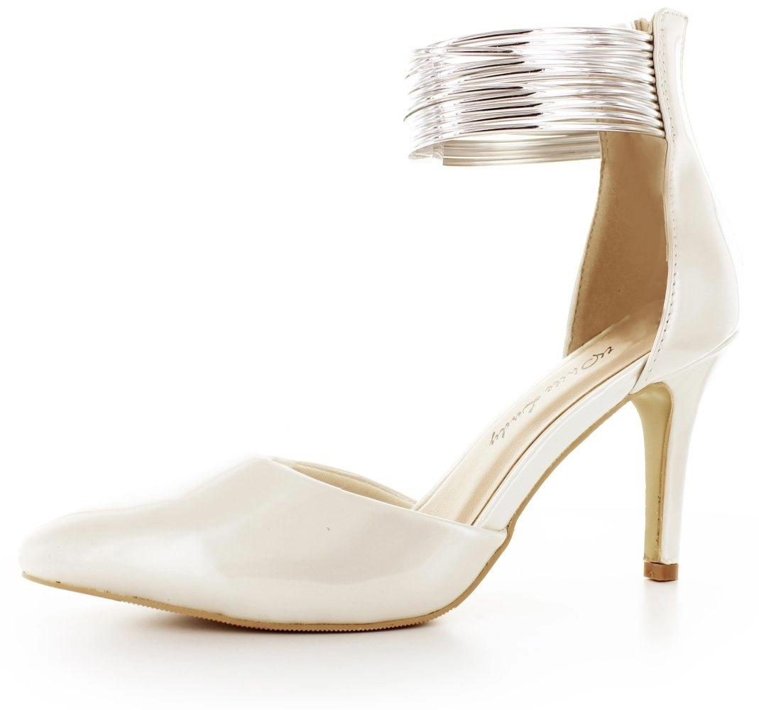 White Lady »825 Pumps aus Lackleder mit metallic Riemchen« Slingpumps