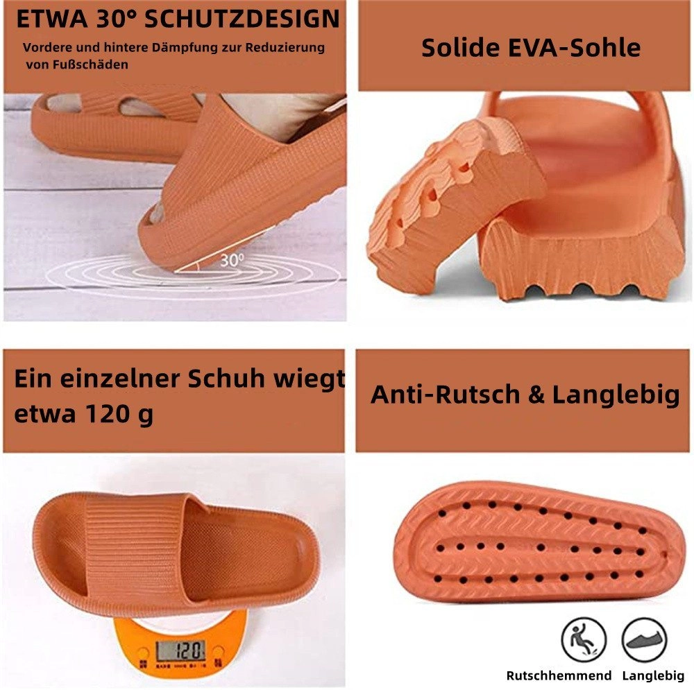 DESI-LEB »Badeschuhe Herren Damen,Badeschlappen Cloudyzz Schlappen Wolke Hausschuhe Gummi Home Slippers rutschfeste Pantoletten Sommer Garten Badelatschen Flip Flops« Hüttenschuhe