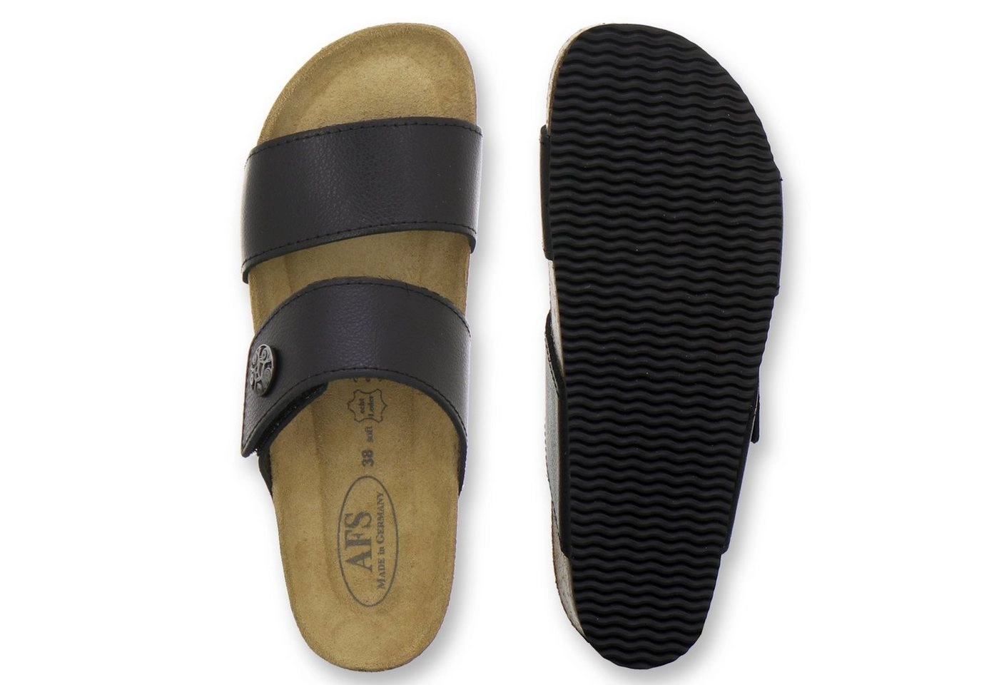 AFS-Schuhe »2745B« Keilpantolette für Damen aus Leder mit Klettverschluss, Made in Germany