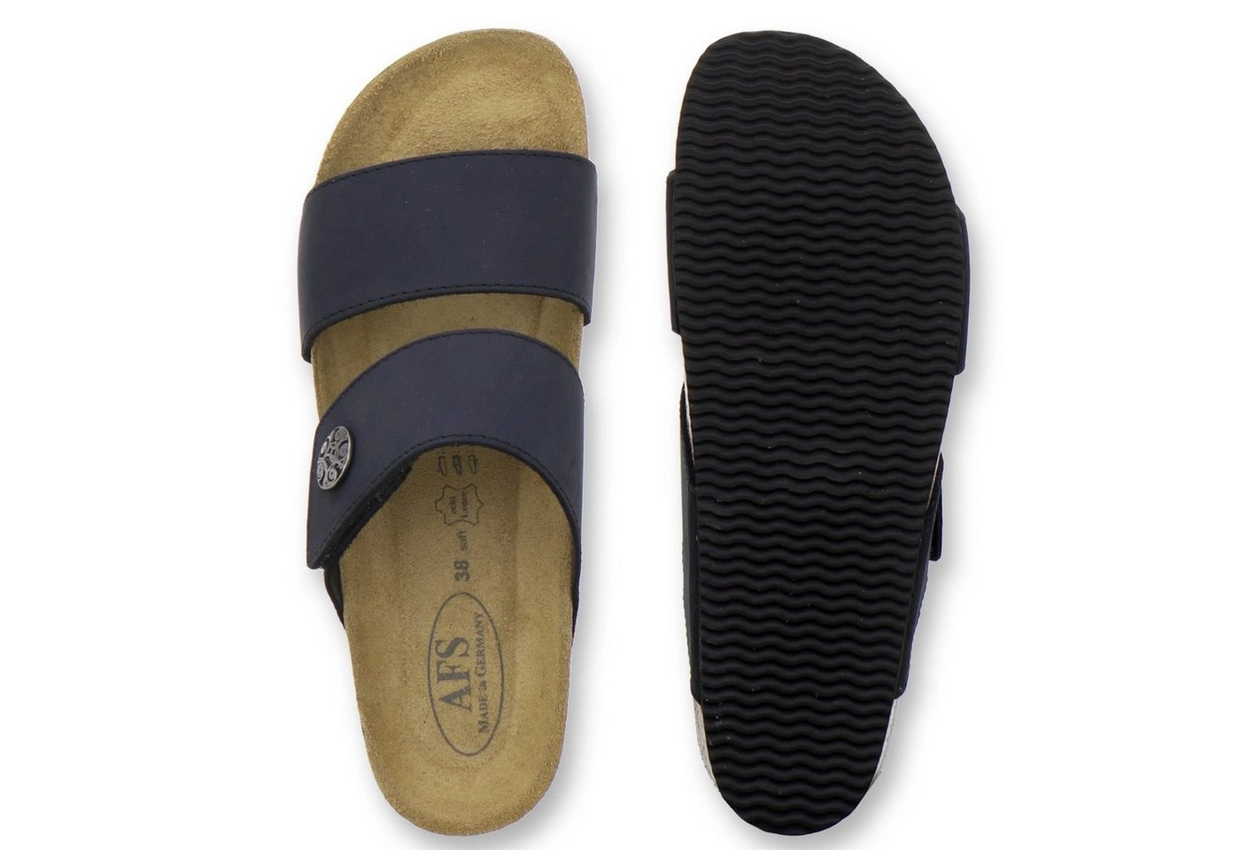 AFS-Schuhe »2745B« Keilpantolette für Damen aus Leder mit Klettverschluss, Made in Germany