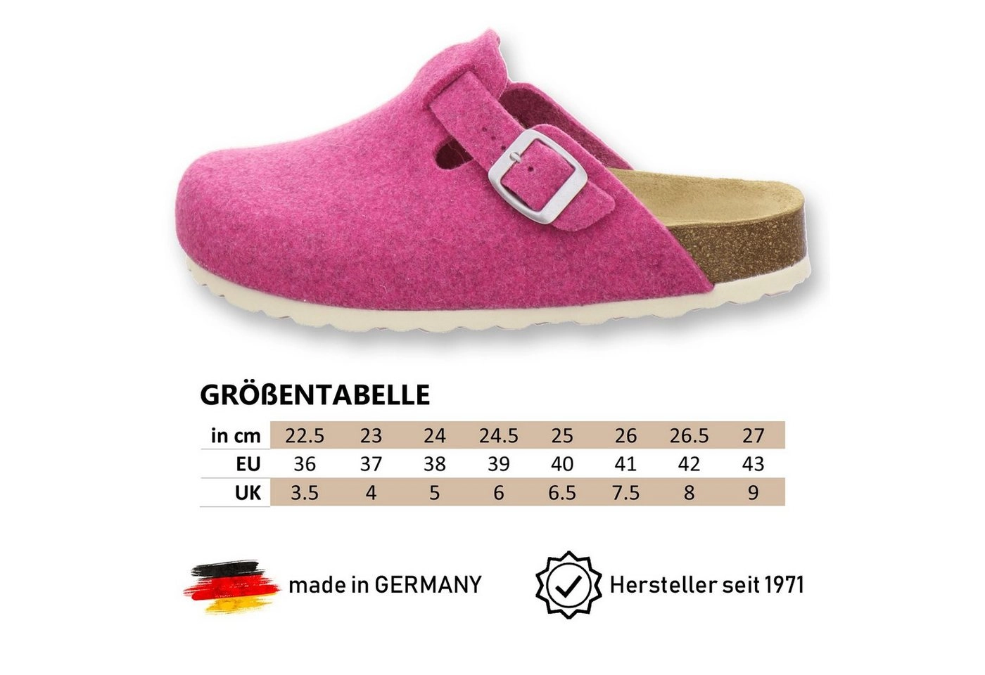 AFS-Schuhe »26900« Hausschuh für Damen aus Filz mit Fußbett, Made in Germany