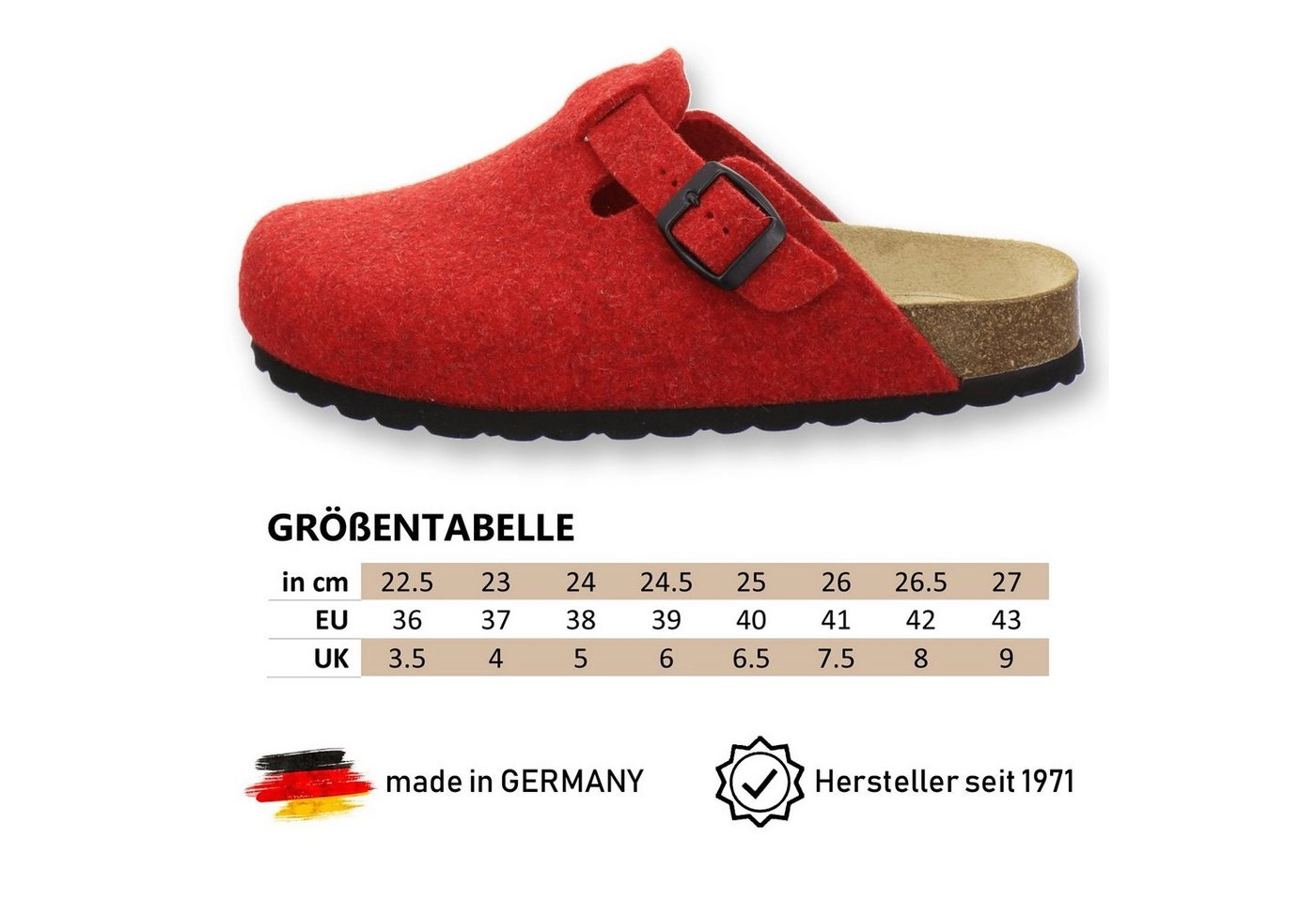 AFS-Schuhe »26900« Hausschuh für Damen aus Filz mit Fußbett, Made in Germany