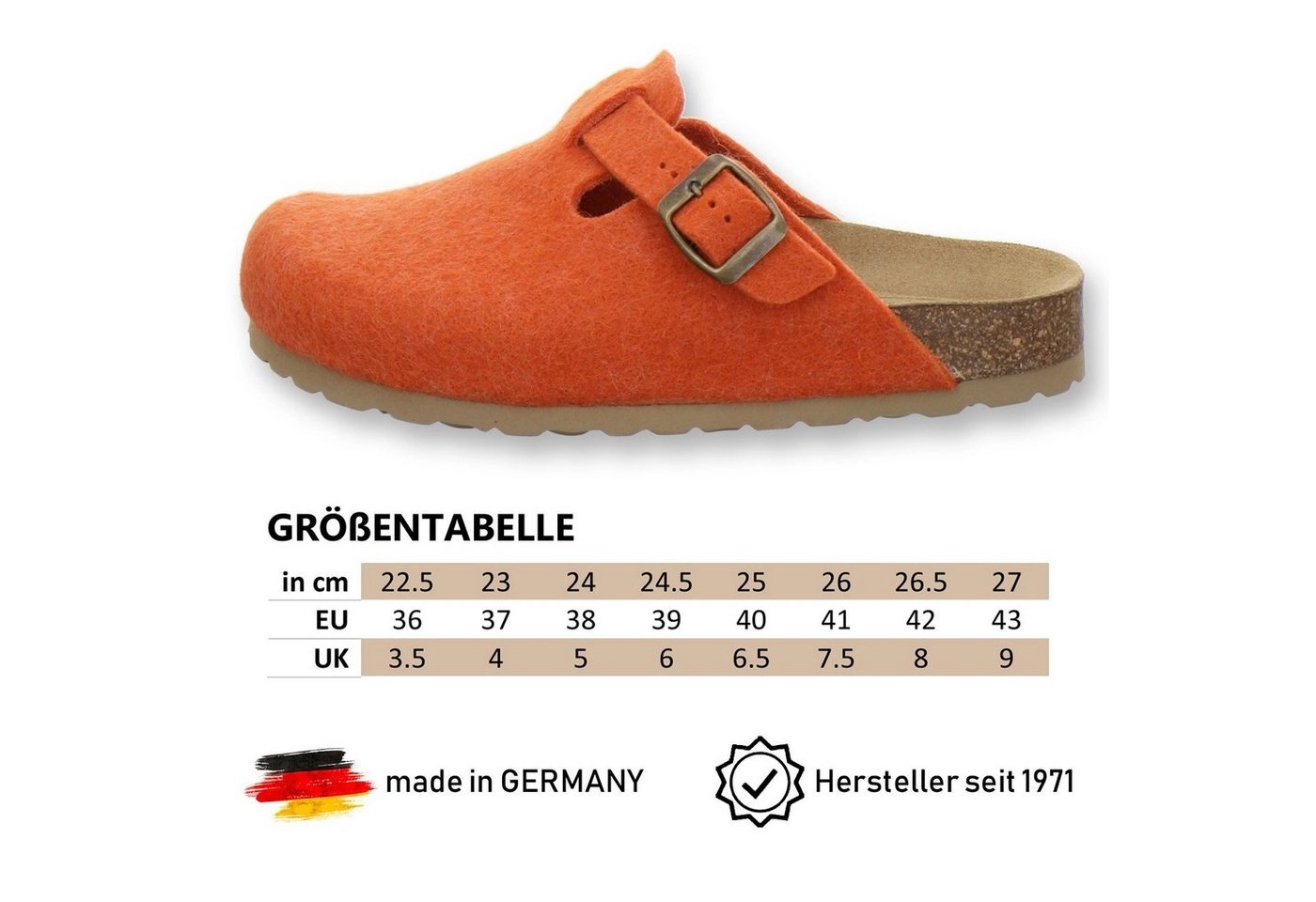 AFS-Schuhe »26900« Hausschuh für Damen aus Filz mit Fußbett, Made in Germany