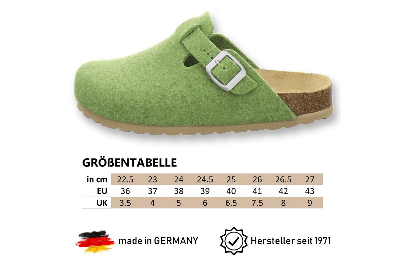 AFS-Schuhe »26900« Hausschuh für Damen aus Filz mit Fußbett, Made in Germany