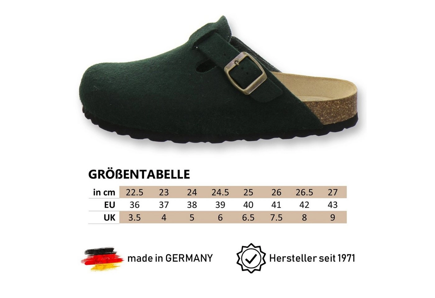 AFS-Schuhe »26900« Hausschuh für Damen aus Filz mit Fußbett, Made in Germany
