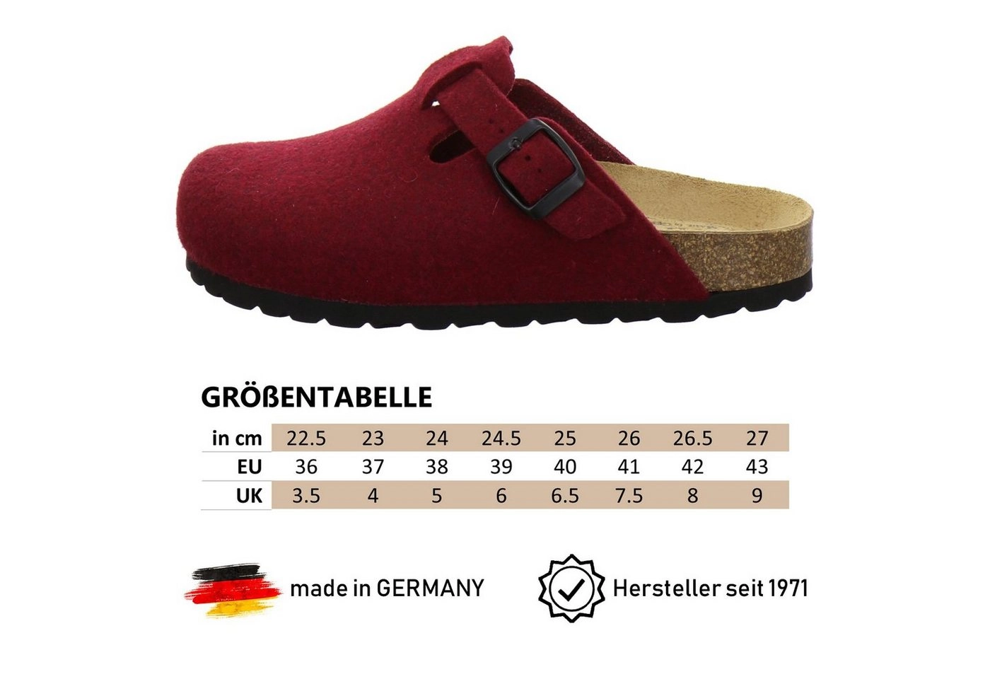 AFS-Schuhe »26900« Hausschuh für Damen aus Filz mit Fußbett, Made in Germany