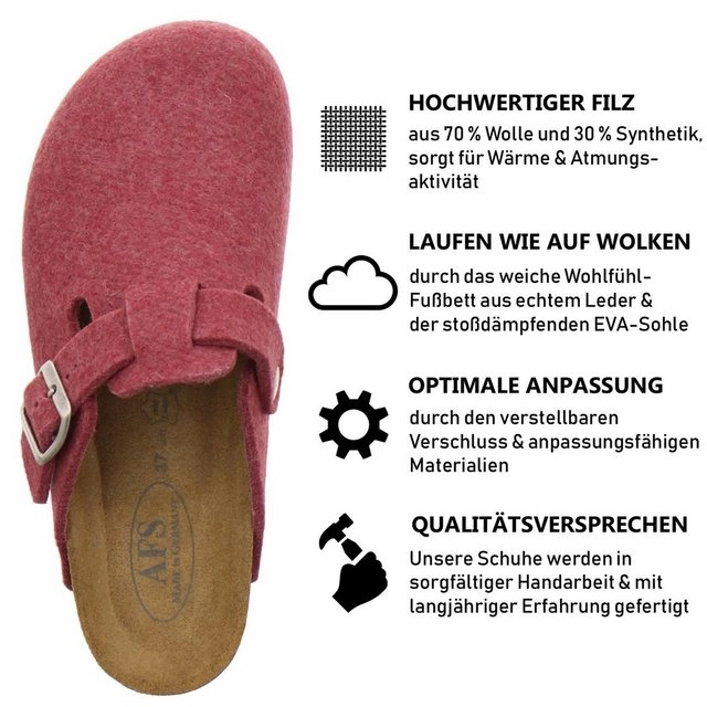 AFS-Schuhe »26900« Hausschuh für Damen aus Filz mit Fußbett, Made in Germany