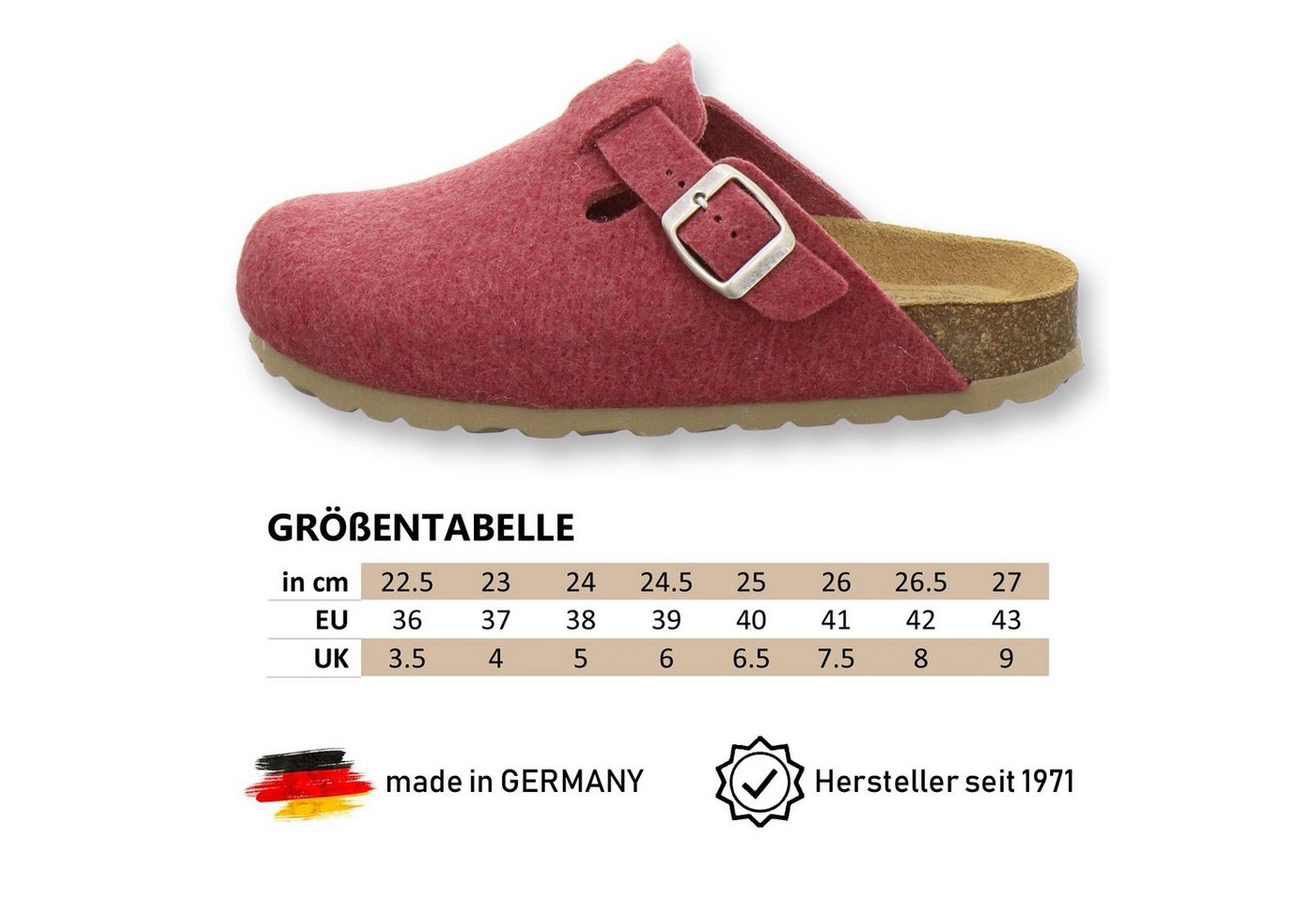 AFS-Schuhe »26900« Hausschuh für Damen aus Filz mit Fußbett, Made in Germany