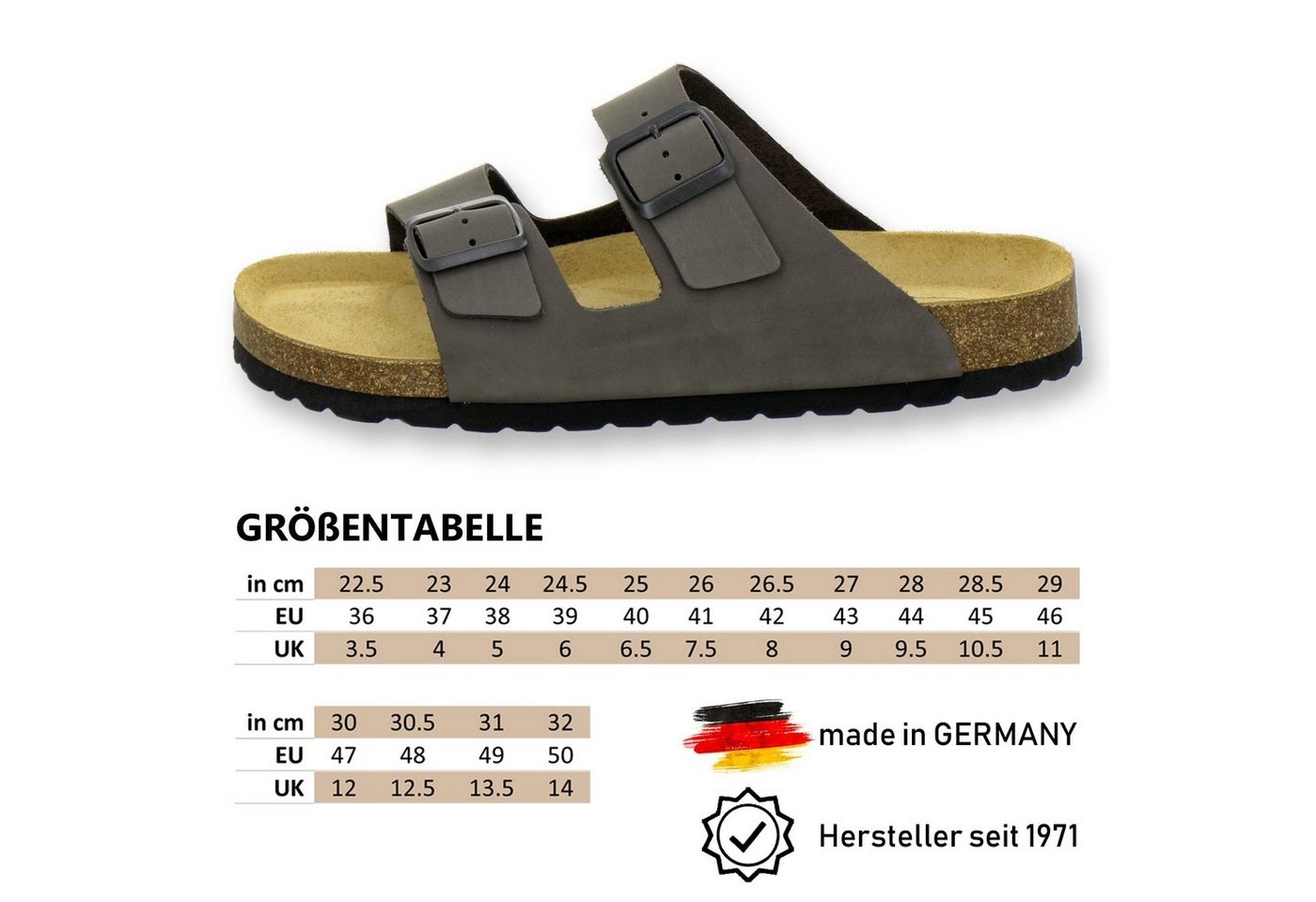 AFS-Schuhe »3100« Pantolette für Herren aus Leder mit Fußbett, Made in Germany