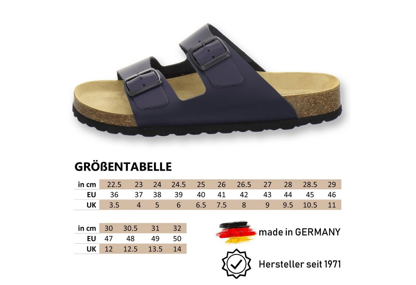 AFS-Schuhe »3100« Pantolette für Herren aus Leder mit Fußbett, Made in Germany