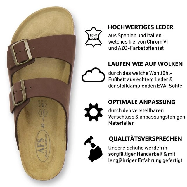 AFS-Schuhe »3100« Pantolette für Herren aus Leder mit Fußbett, Made in Germany