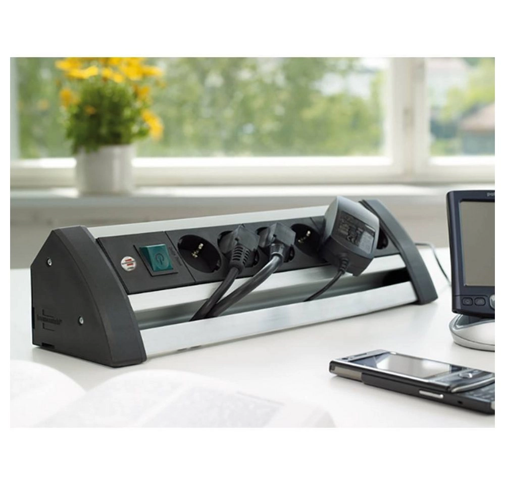 Alu-Office-Line Steckdosenleiste 6-fach