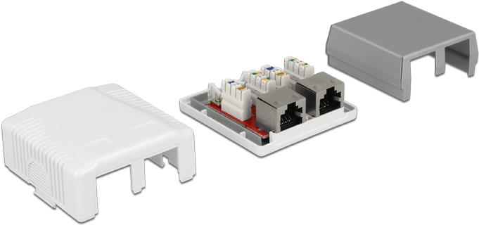 RJ-45 Anschlussdose 2 Port Cat.6a LSA