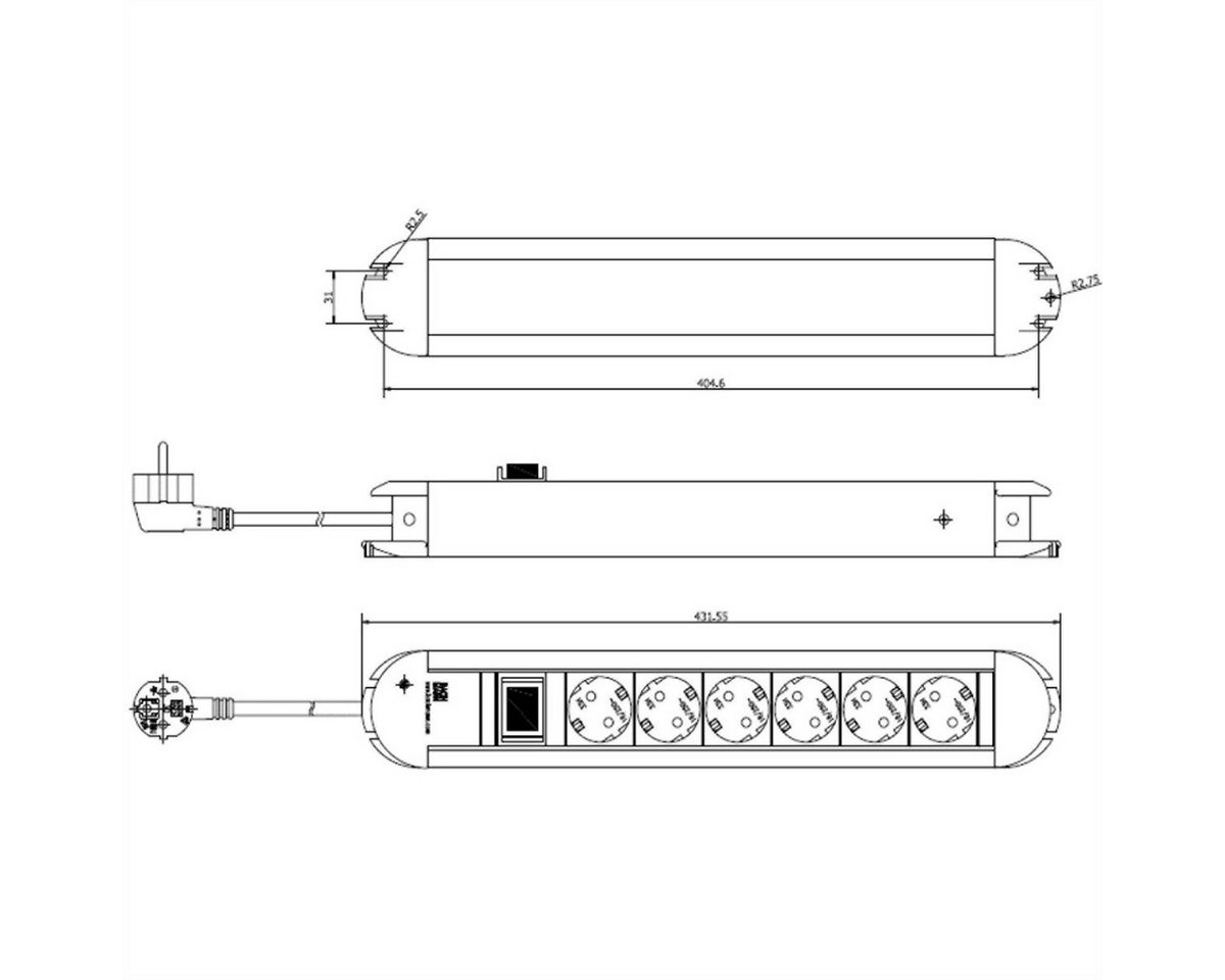 PRIMO 330.071 6-fach, Steckdosenleiste