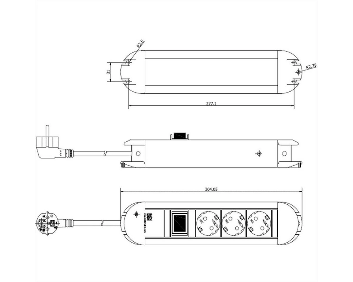 PRIMO 330.070 3-fach, Steckdosenleiste