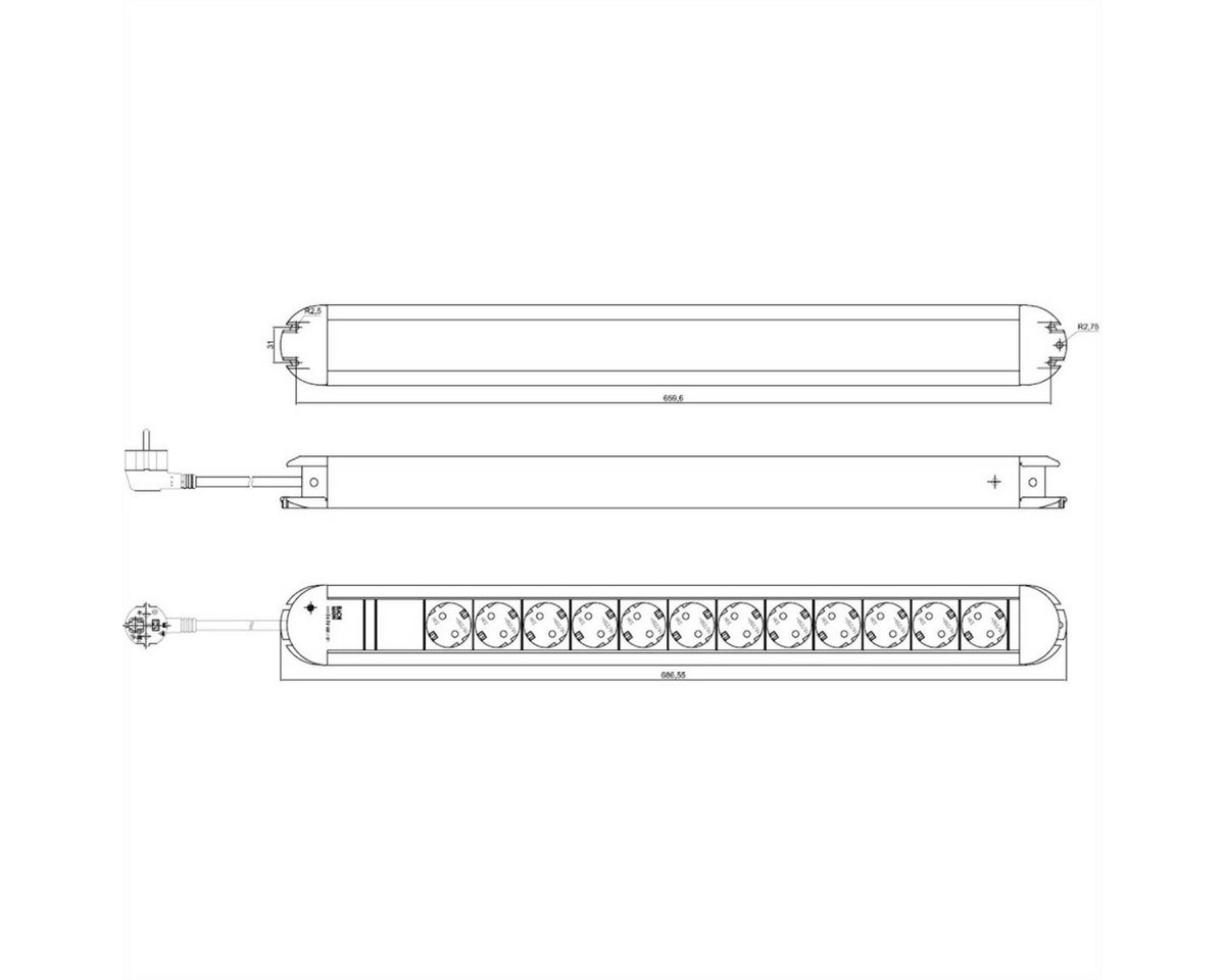 PRIMO 331.012 12-fach, Steckdosenleiste