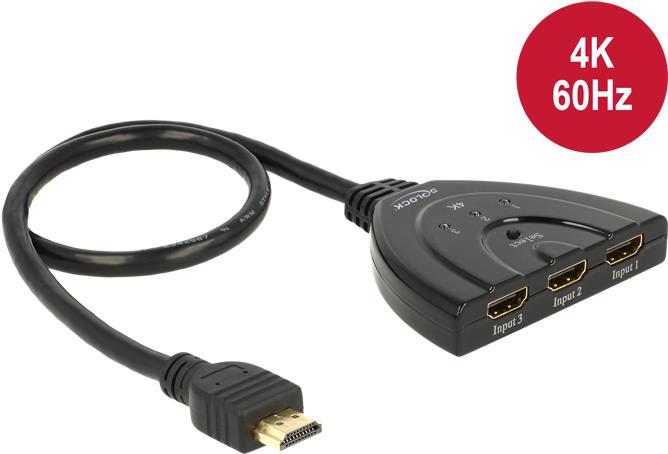 Switch 3x HDMI in > 1x HDMI out 4K, HDMI Switch
