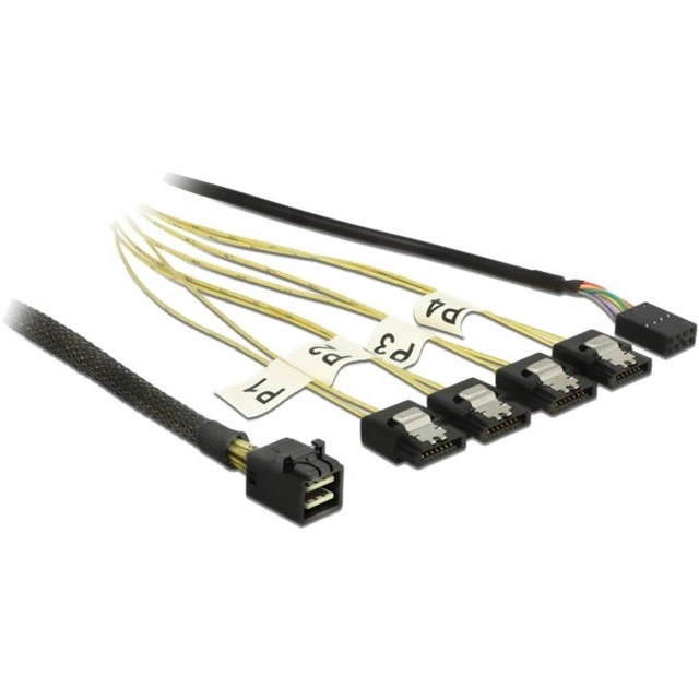 Adapterkabel Mini SAS HD SFF-8643 > 4x SATA 7 Pin Reverse