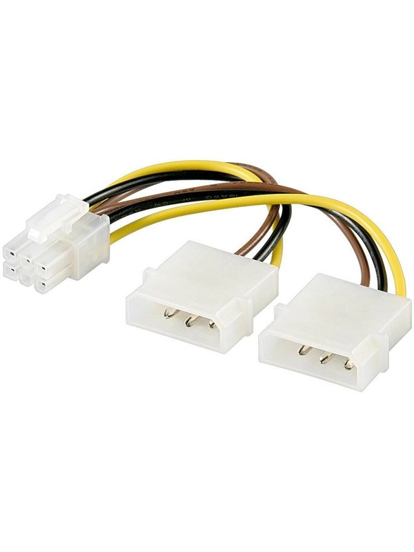 Internes PC-Stromkabel 2x 5,25-Stecker auf PCI Express 6-pin