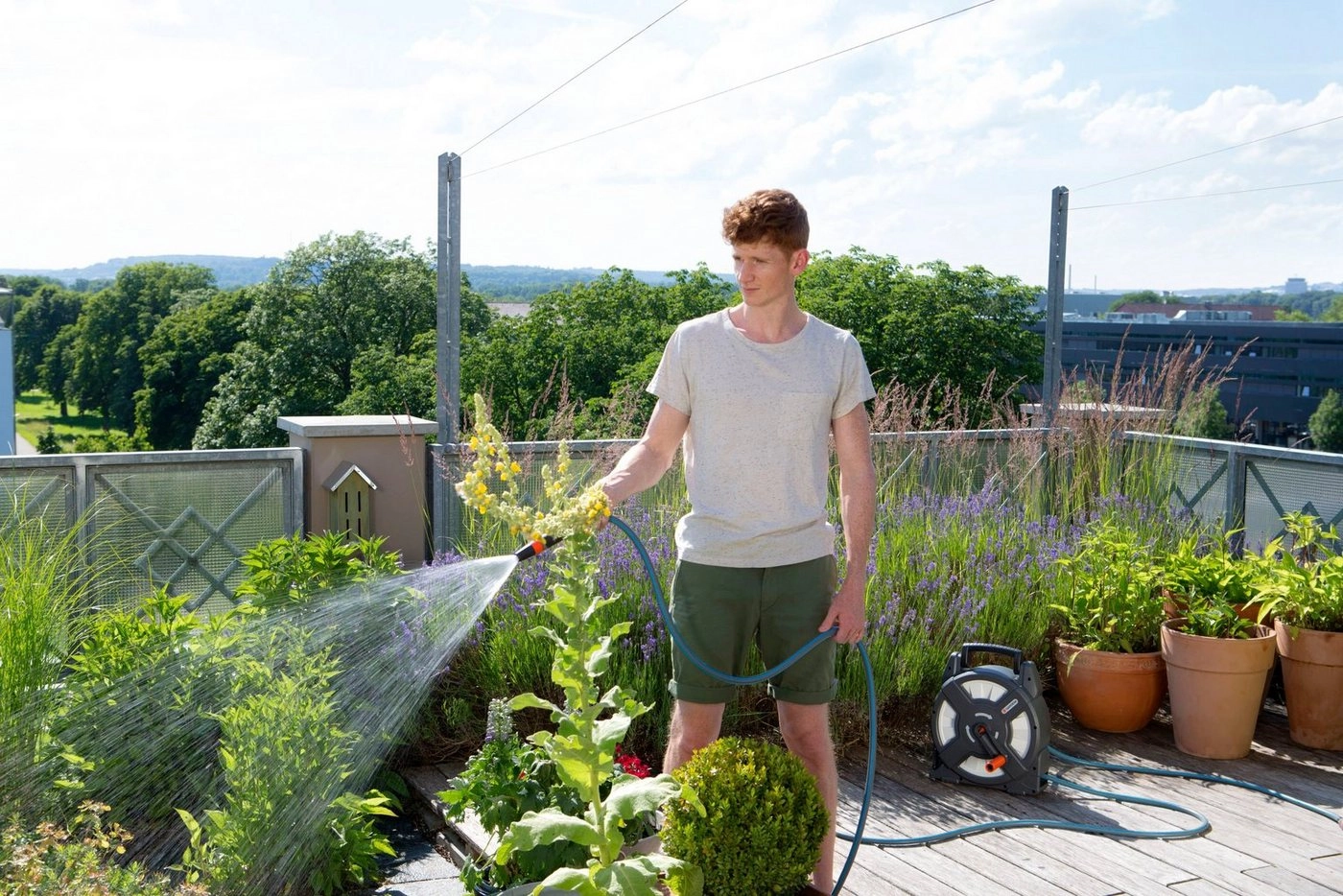 city gardening Terrassen-Schlauchbox, Schlauchtrommel