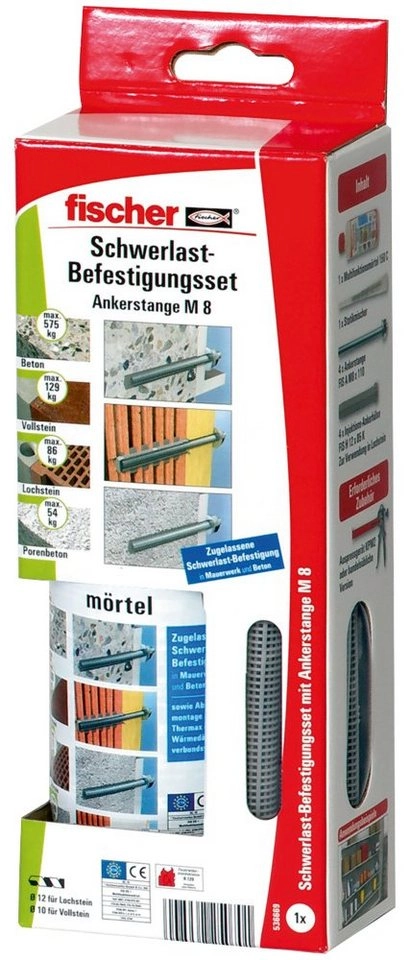 Schwerlast-Befestigungsset SBS Ankerstange M8 , Mörtel