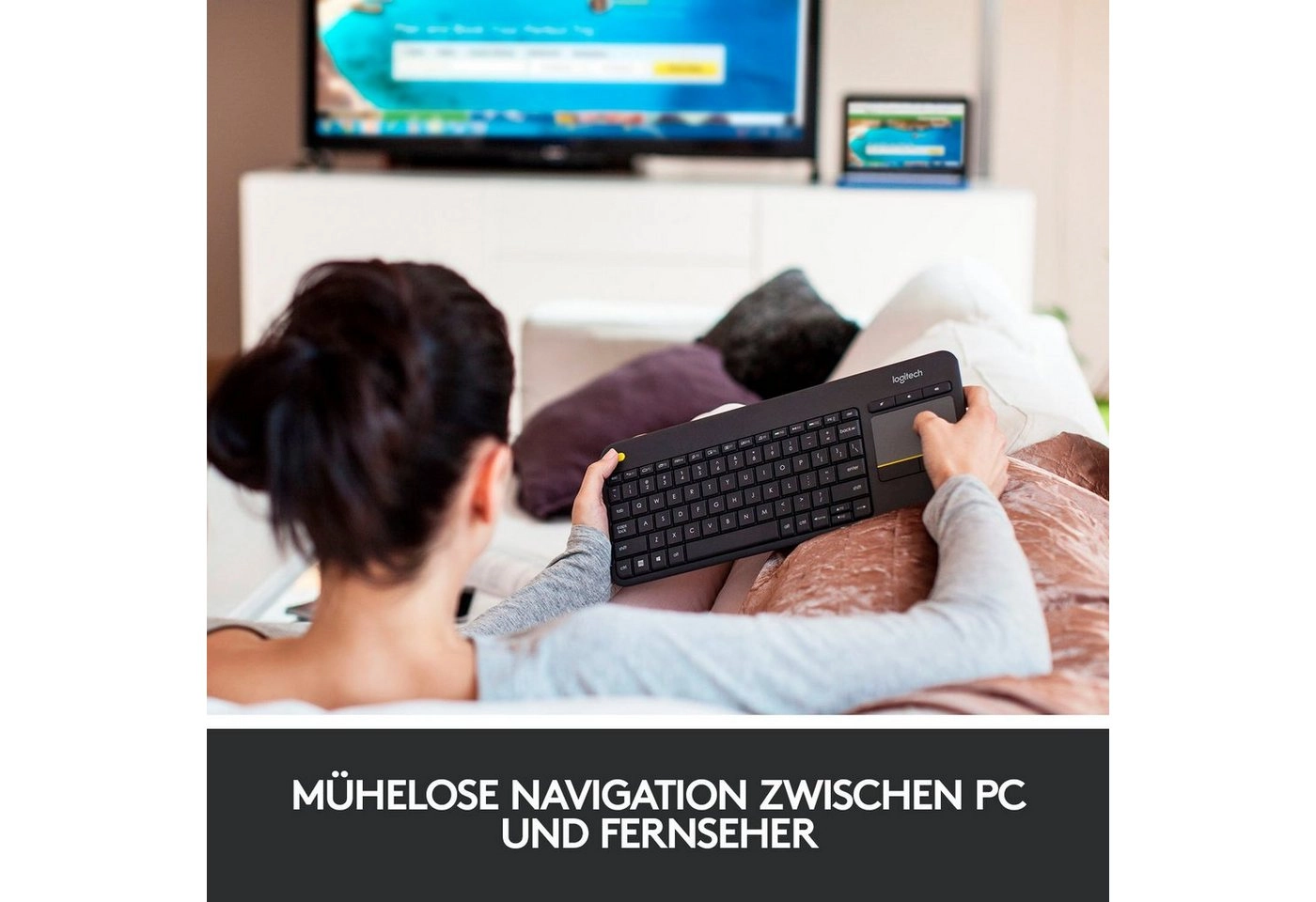 Wireless Touch Keyboard K400 Plus, Tastatur