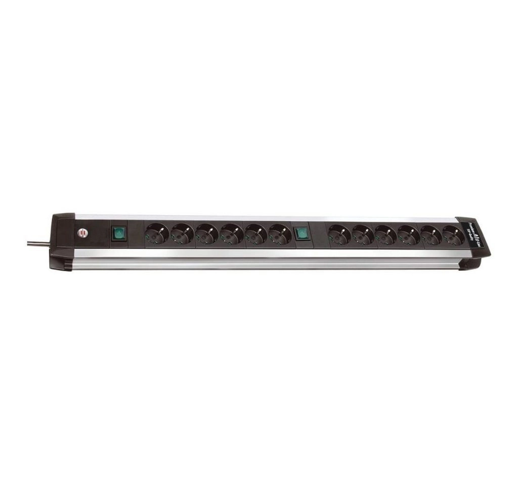 Premium-Alu-Line Technik Steckdosenleiste 12-fach