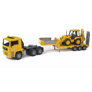 MAN TGA Tieflader mit JCB 4CX Baggerlader, Modellfahrzeug