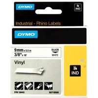 Rhino IND ORIGINAL Schriftband Vinyl 9mm x 5,5m, schwarz auf weiß