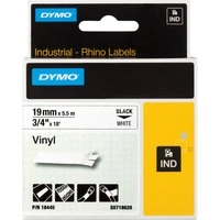 Rhino IND ORIGINAL Schriftband Vinyl 19mm x 5,5m, schwarz auf weiß